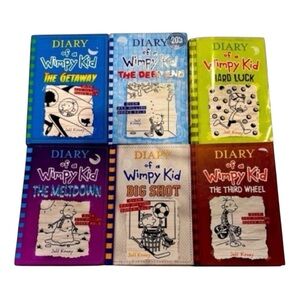 Book Set - Multicolor Diary of a wimpy kid lot - set of 6 books Jeff Kinney